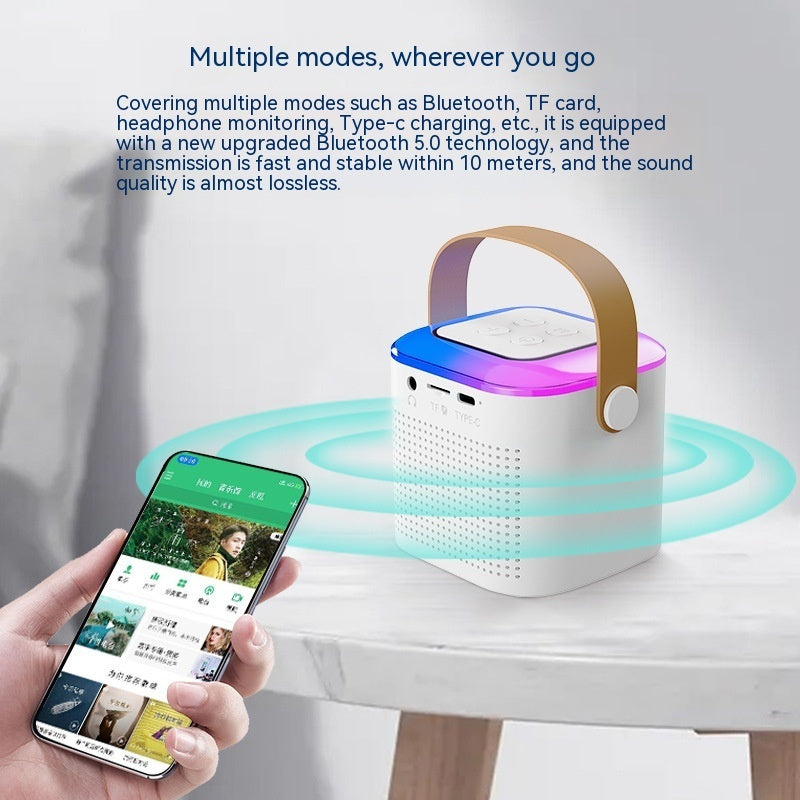 Lilium Star - Karaoke Microphone Machine Bluetooth Speaker with 2 Wireless Mics and RGB Light