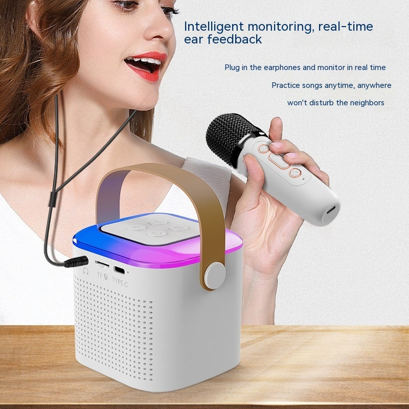 Lilium Star - Karaoke Microphone Machine Bluetooth Speaker with 2 Wireless Mics and RGB Light