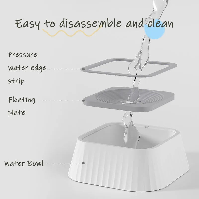 Lilium Star - Floating Water Bowl for Dogs and Cats, Splash-Proof Portable Drinker, Keeps Mouth Dry