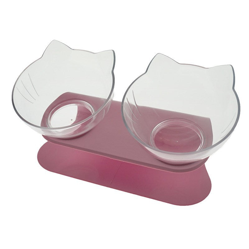 Lilium Star - Cat Double Bowl | Elevated Cat Food Bowl Protects Your Cats Posture.