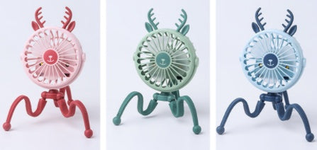 Lilium Star - Portable Stroller Fan, USB Rechargeable Mini Fan for Baby Bed, Car Seat, and Desk