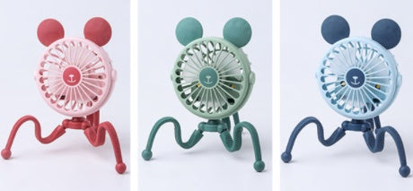 Lilium Star - Portable Stroller Fan, USB Rechargeable Mini Fan for Baby Bed, Car Seat, and Desk