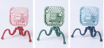 Lilium Star - Portable Stroller Fan, USB Rechargeable Mini Fan for Baby Bed, Car Seat, and Desk