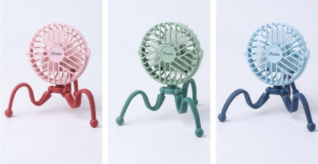 Lilium Star - Portable Stroller Fan, USB Rechargeable Mini Fan for Baby Bed, Car Seat, and Desk