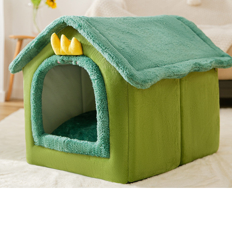 Lilium Star - Foldable Dog House Pet Cat Bed Winter Dog Villa Sleep Kennel Removable Nest Warm Enclosed Cave Sofa Pets Supplies