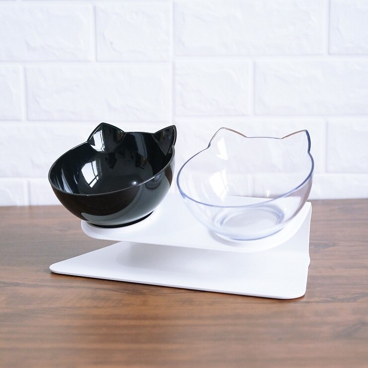 Lilium Star - Cat Double Bowl | Elevated Cat Food Bowl Protects Your Cats Posture.