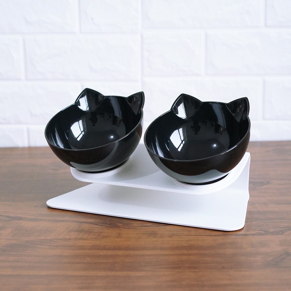 Lilium Star - Cat Double Bowl | Elevated Cat Food Bowl Protects Your Cats Posture.