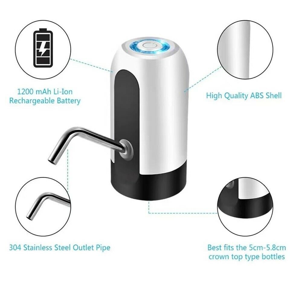 Lilium Star - Automatic Electric Water Dispenser for 5-Gallon Bottles, USB Rechargeable Universal Pump