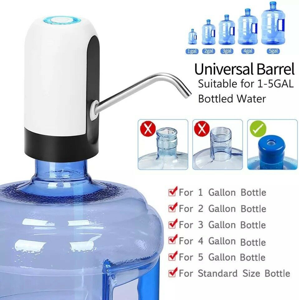 Lilium Star - Automatic Electric Water Dispenser for 5-Gallon Bottles, USB Rechargeable Universal Pump