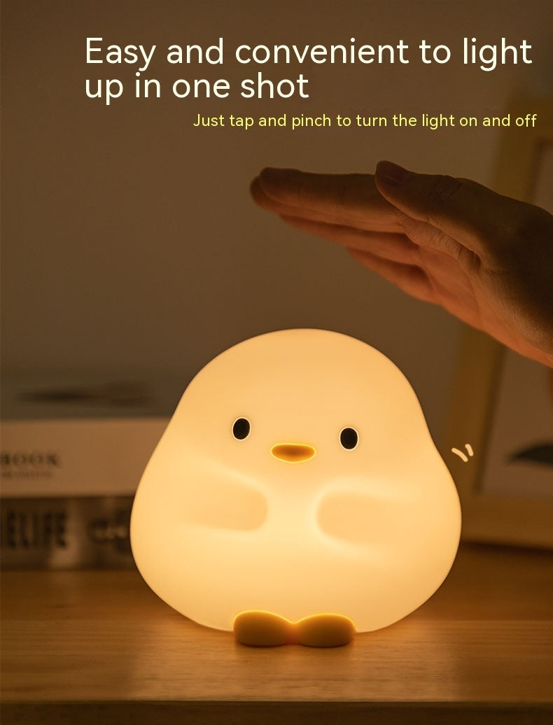 Lilium Star - Cute Duck LED Night Lamp | Cartoon Silicone USB Rechargeable Touch Sensor Sleeping Light with Timer