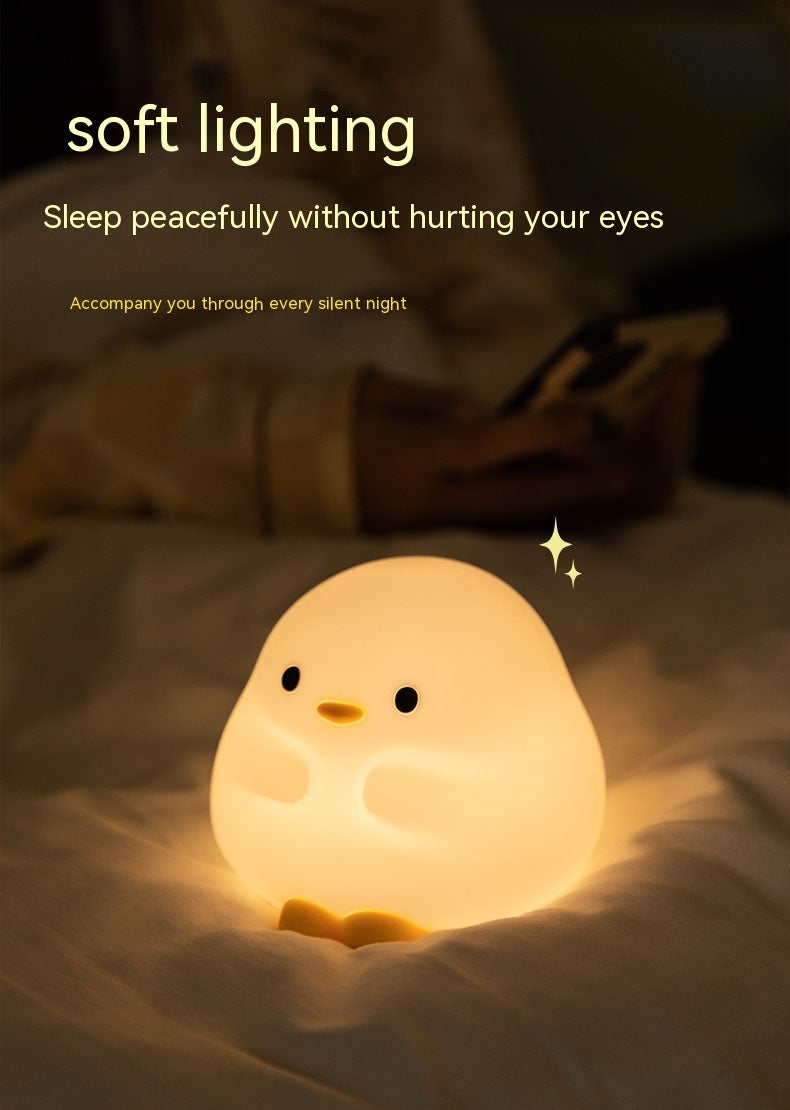 Lilium Star - Cute Duck LED Night Lamp | Cartoon Silicone USB Rechargeable Touch Sensor Sleeping Light with Timer