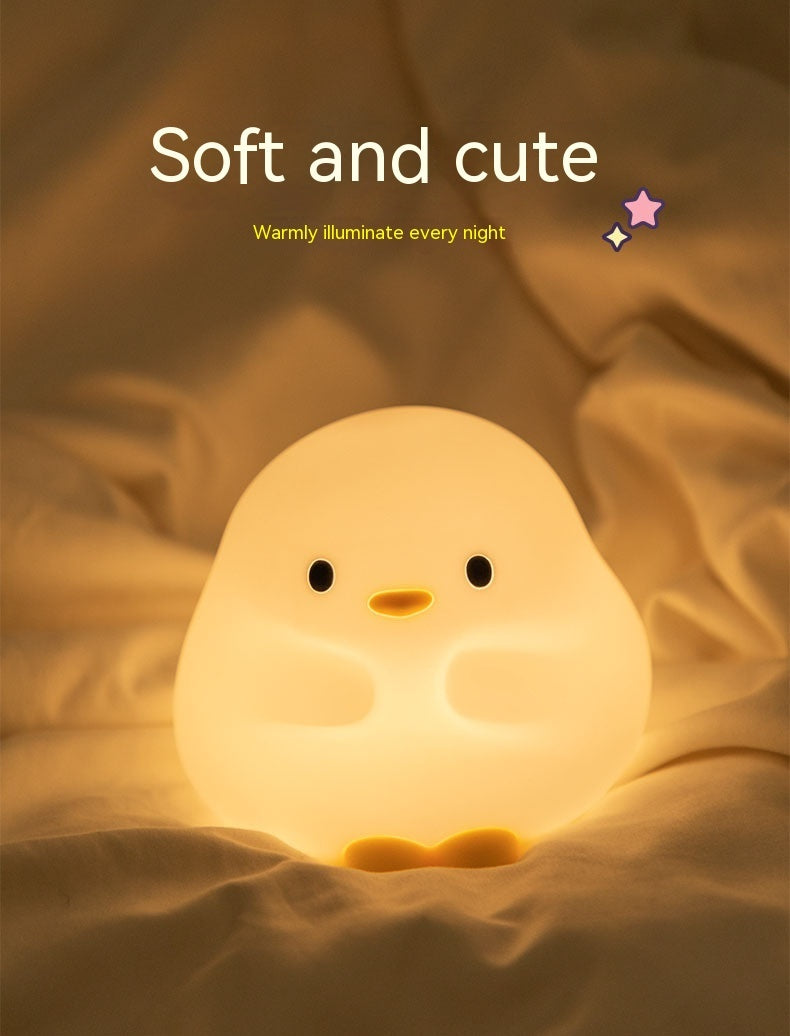 Lilium Star - Cute Duck LED Night Lamp | Cartoon Silicone USB Rechargeable Touch Sensor Sleeping Light with Timer