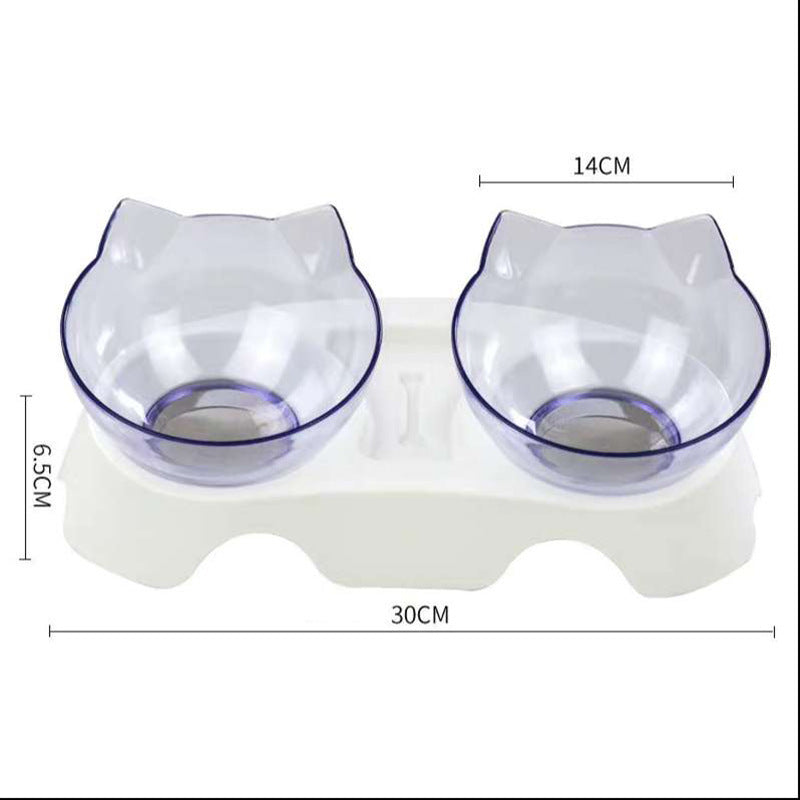 Lilium Star - Cat Double Bowl | Elevated Cat Food Bowl Protects Your Cats Posture.
