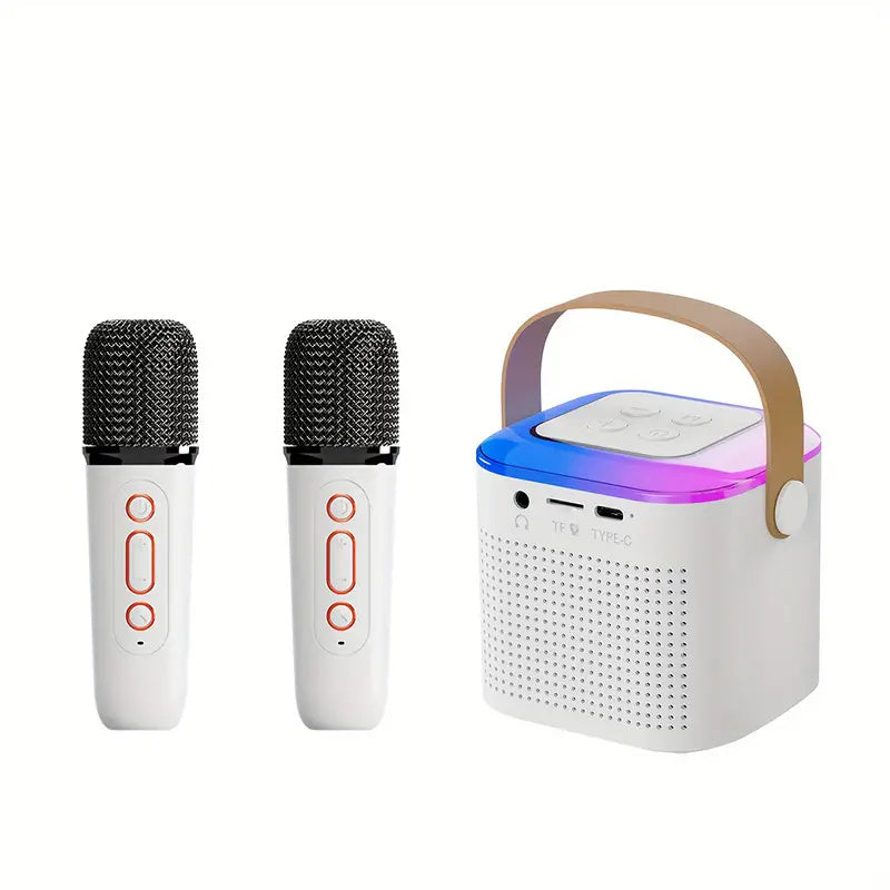 Lilium Star - Karaoke Microphone Machine Bluetooth Speaker with 2 Wireless Mics and RGB Light