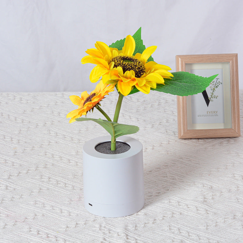 Lilium Star - Rechargeable Sunflower Led Simulation Night Light Table Lamp Simulation Flowers Decorative Desk Lamp For Resturaunt Hotel Wedding Gift