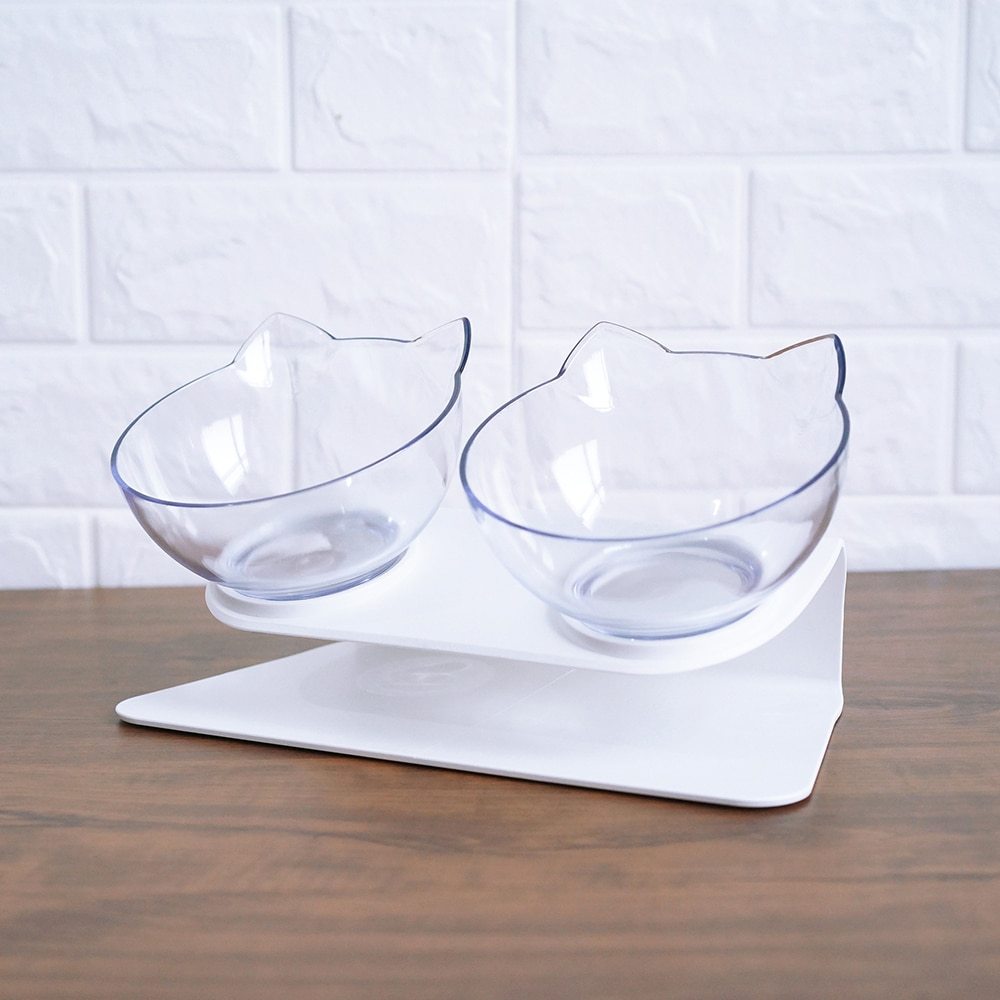 Lilium Star - Cat Double Bowl | Elevated Cat Food Bowl Protects Your Cats Posture.