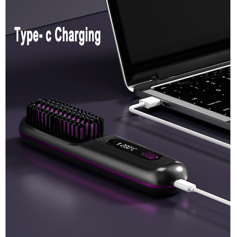 Lilium Star - 2 in 1 Hair Straightening Comb For Professional Curls and Styling