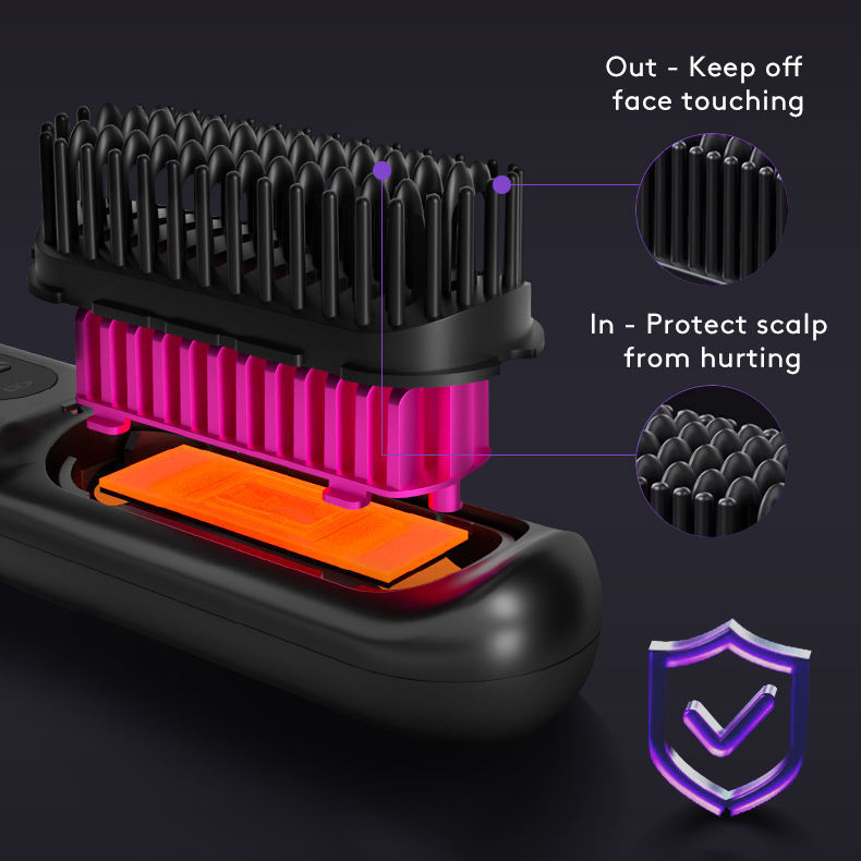 Lilium Star - 2 in 1 Hair Straightening Comb For Professional Curls and Styling