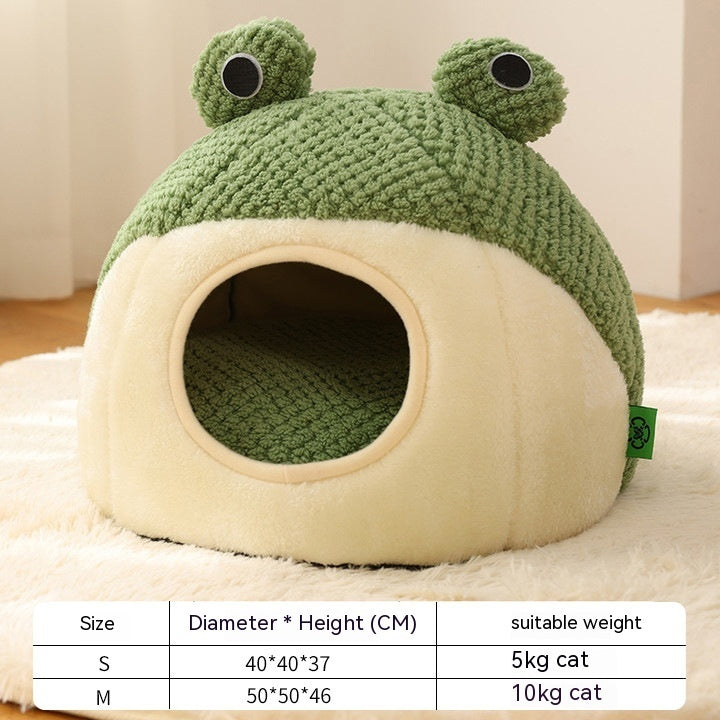 Lilium Star - Little Frog Series Warm Plush Pet Nest for Cats and Small Dogs (Up to 5kg)