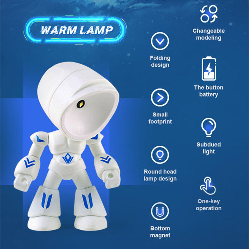 Lilium Star - Cute LED Hero Table Lamp, Mini Portable Mecha Robot Night Light for Kids’ Bedroom Decor