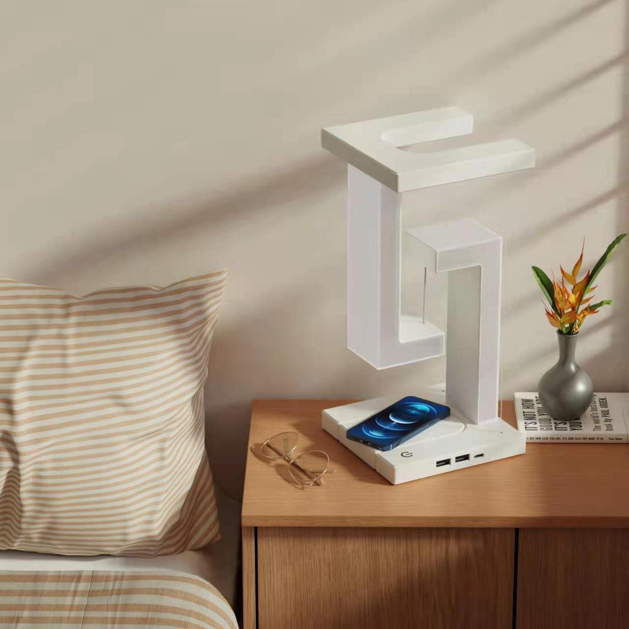 Lilium Star - Creative Smartphone Wireless Charging Suspension Table Lamp Balance Lamp Floating For Home Bedroom