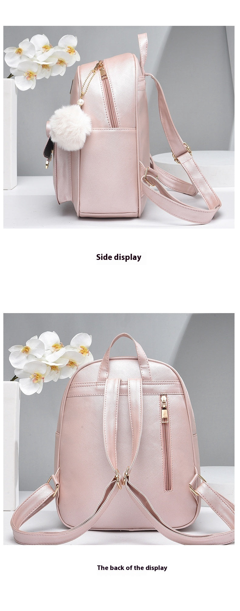 Lilium Star - Fashion Women's Bags PU Bow Composite Bag Young Girl Student Cute Shoulders Backpack Crossbody Bags Coin Purse