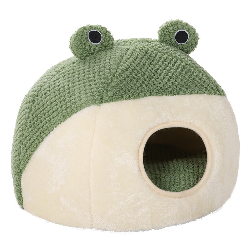 Lilium Star - Little Frog Series Warm Plush Pet Nest for Cats and Small Dogs (Up to 5kg)