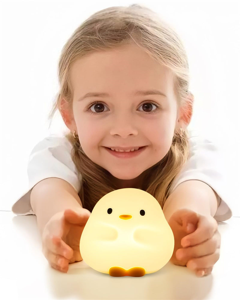 Lilium Star - Cute Duck LED Night Lamp | Cartoon Silicone USB Rechargeable Touch Sensor Sleeping Light with Timer