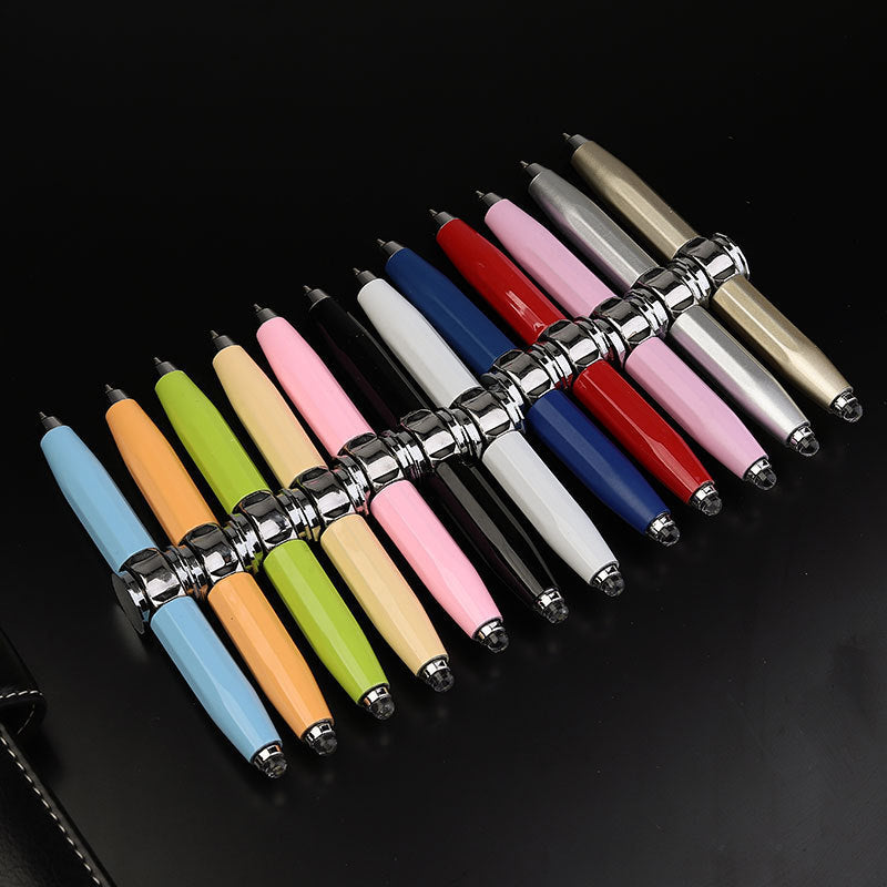 Lilium Star - Multi-Function LED Pen with Spinning Gyro, Metal Ballpoint, for Office and School