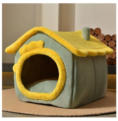 Lilium Star - Foldable Dog House Pet Cat Bed Winter Dog Villa Sleep Kennel Removable Nest Warm Enclosed Cave Sofa Pets Supplies