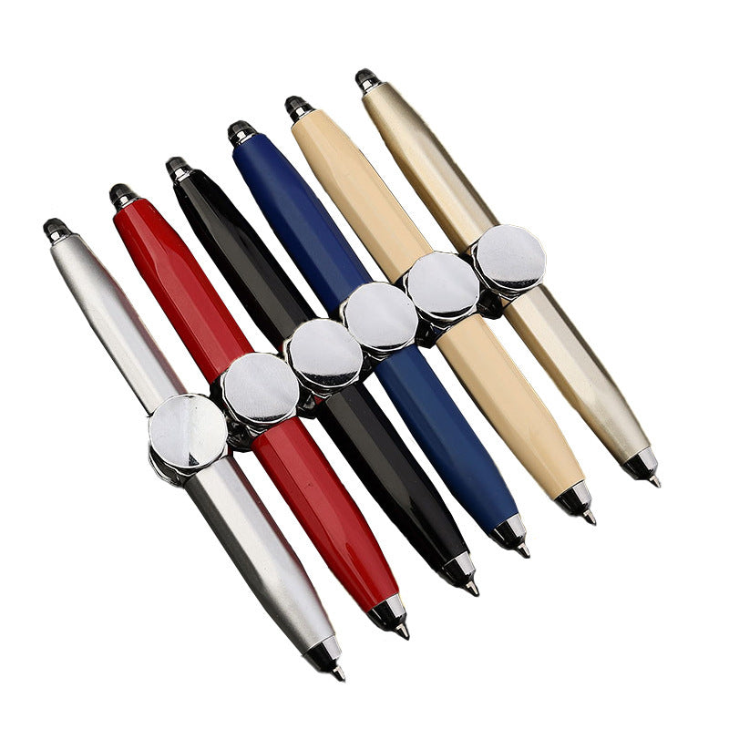 Lilium Star - Multi-Function LED Pen with Spinning Gyro, Metal Ballpoint, for Office and School