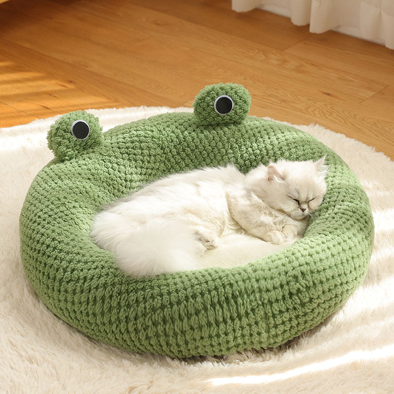 Lilium Star - Little Frog Series Warm Plush Pet Nest for Cats and Small Dogs (Up to 5kg)