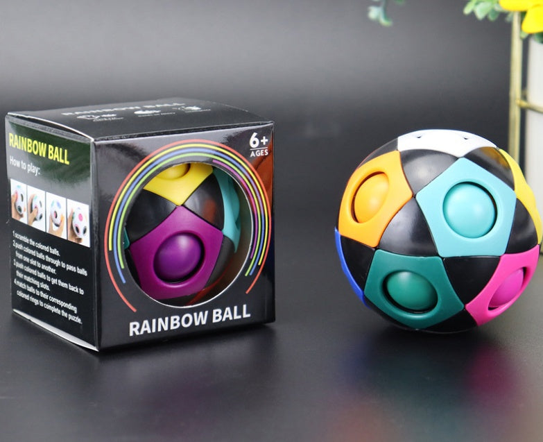 Lilium Star - Decompression Soccer Rainbow Ball Magic Cube 12-hole Intellectual Toys Decompression Ball Magic Ball Small Toys