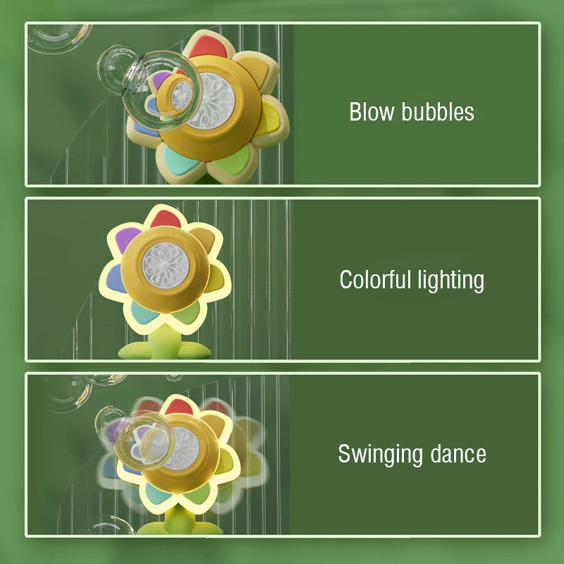Lilium Star - Dancing Sunflower Bubble Machine | Automatic Electric Swing Soap Blower with Light for Kids' Outdoor Fun and Gifts
