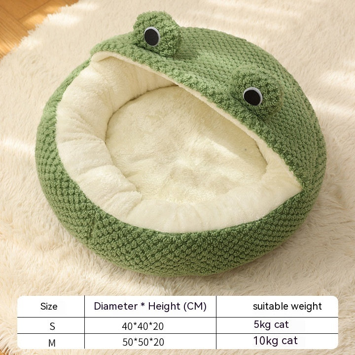 Lilium Star - Little Frog Series Warm Plush Pet Nest for Cats and Small Dogs (Up to 5kg)