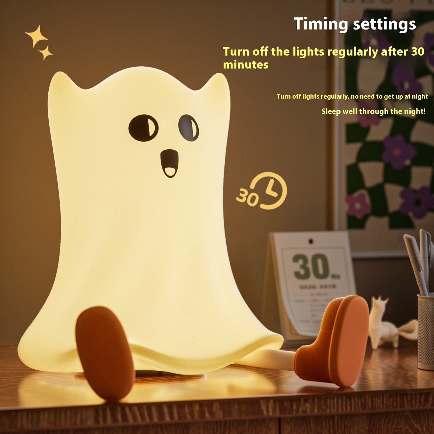 Lilium Star - Spooky The Handy Ghost Shaped Bedside Lamp With Touch Control