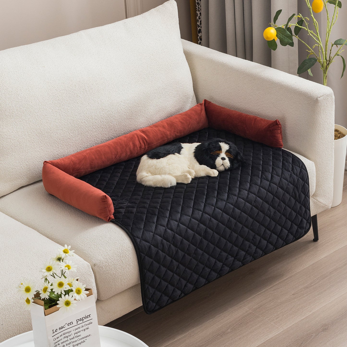 Lilium Star - Pet Dog Sofa Bed for Large Dogs Warm Cushion and Cat Bed Furniture Protector