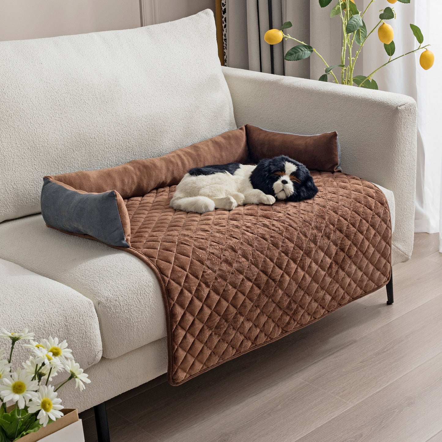 Lilium Star - Pet Dog Sofa Bed for Large Dogs Warm Cushion and Cat Bed Furniture Protector