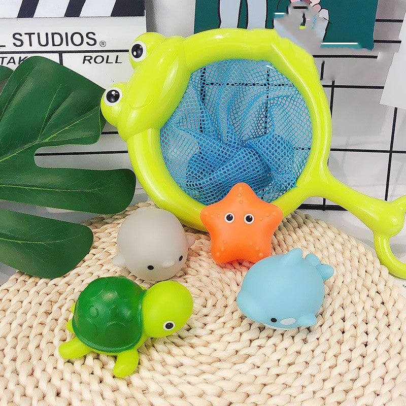 Lilium Star - Baby Bath Toy Set, Floating Soft Rubber Animals with Light-Up Frogs, Fun Water Play Gift for Kids