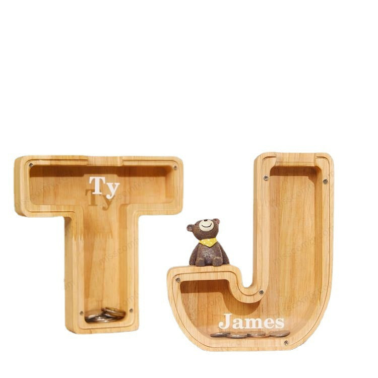 Lilium Star - Wooden Letter Shaped Money Box