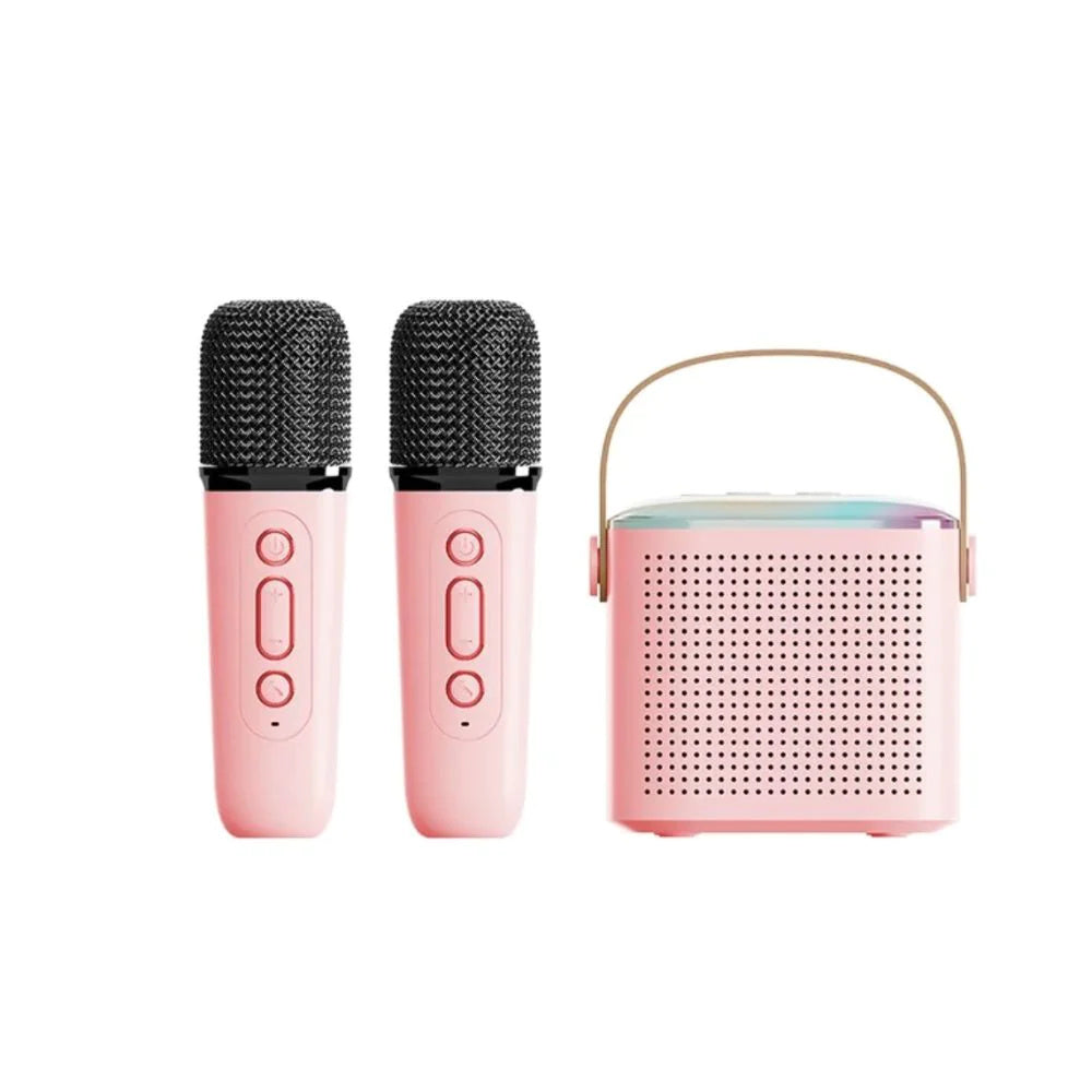 Lilium Star - Karaoke Microphone Machine Bluetooth Speaker with 2 Wireless Mics and RGB Light