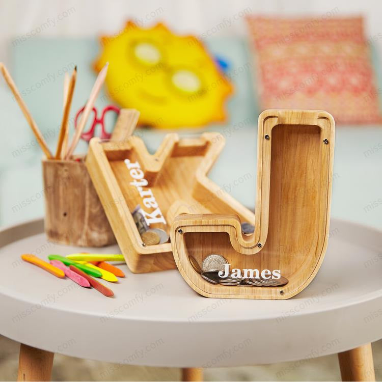 Lilium Star - Wooden Letter Shaped Money Box