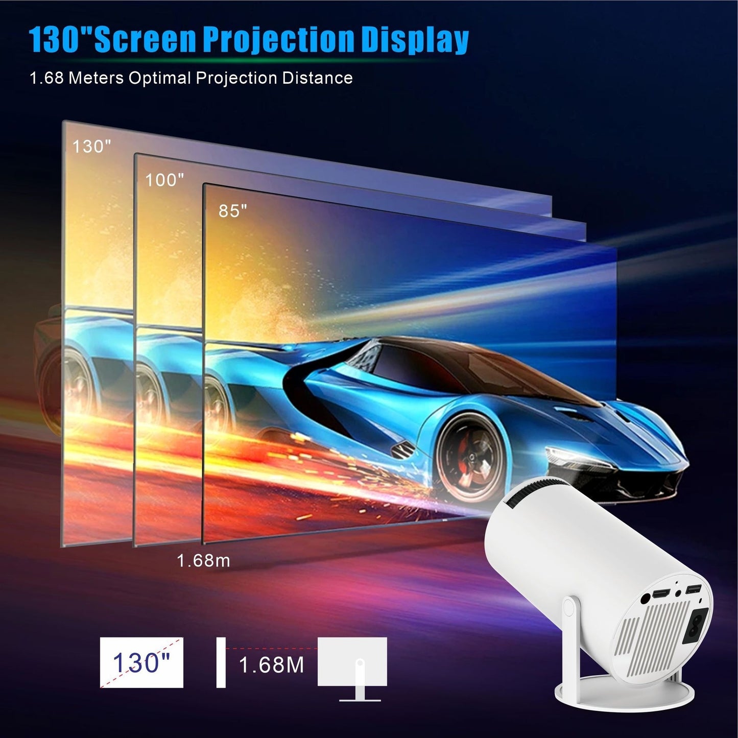 Lilium Star - HY300 Pro Projector Home Theater Entertainment Portable Small Projector