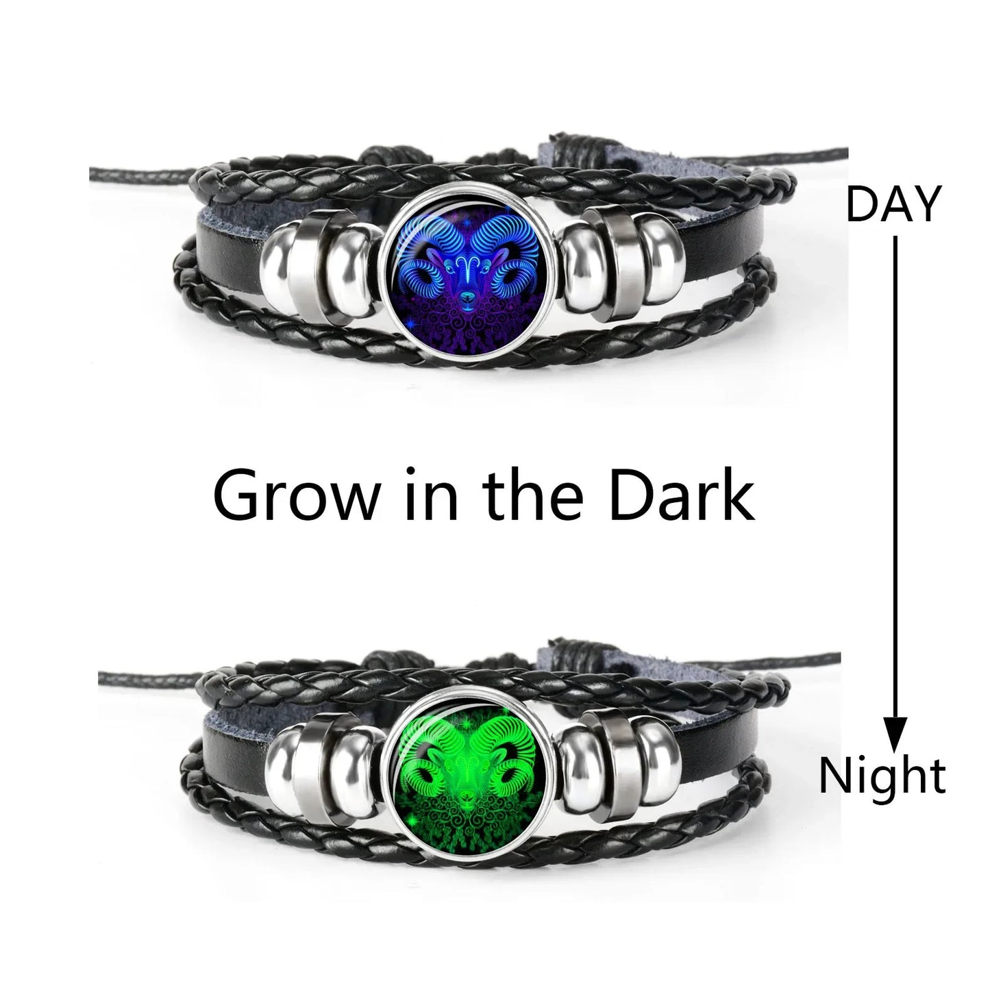 Lilium Star - 12 Constellations Luminous Bracelet | Fashion Nightlight Punk Style Starry Sky Bracelet for Men, Women, and Children