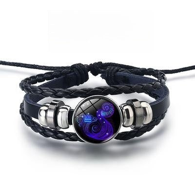 Lilium Star - 12 Constellations Luminous Bracelet | Fashion Nightlight Punk Style Starry Sky Bracelet for Men, Women, and Children