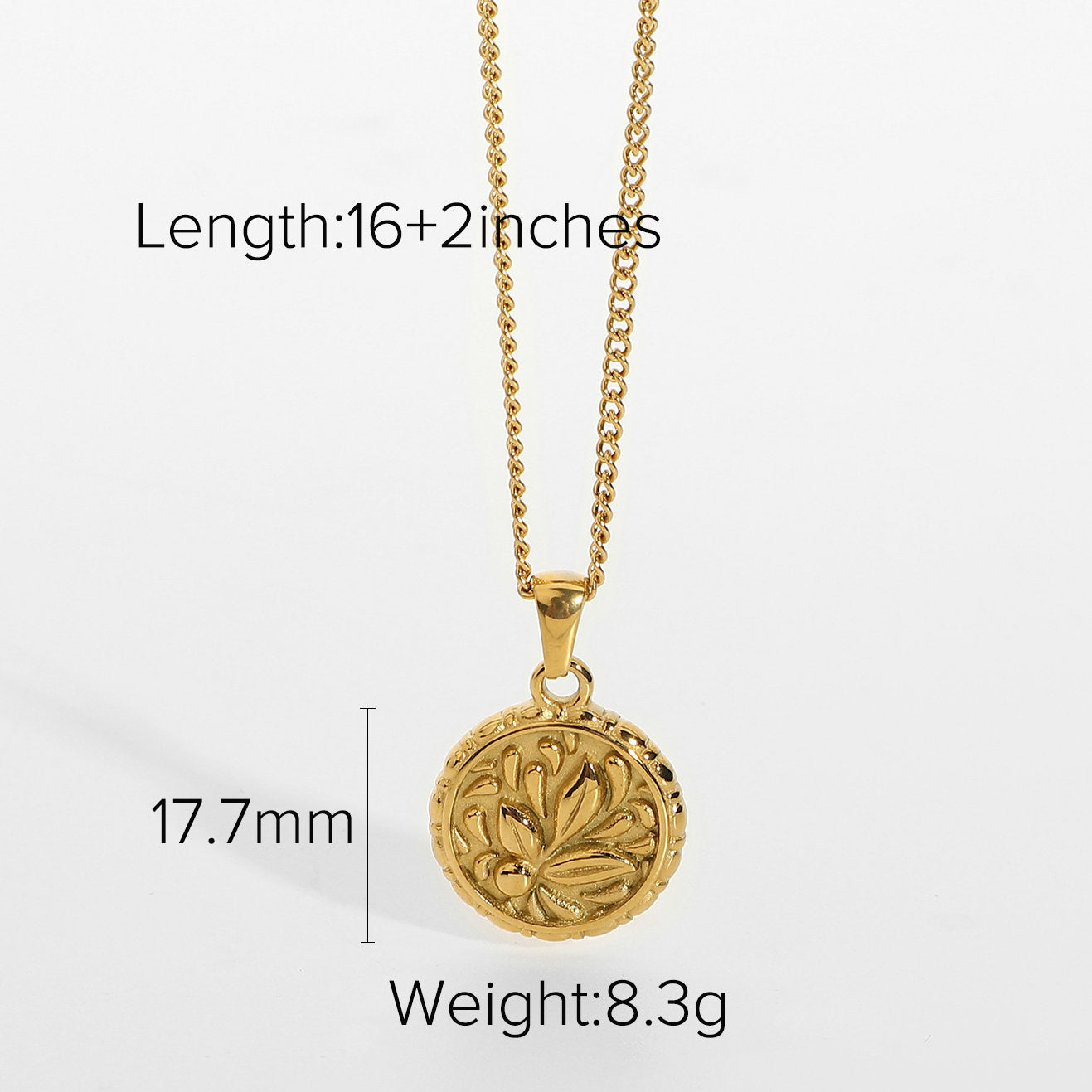 Lilium Star - 18K Gold Plated Flower Coin Pendant Necklace