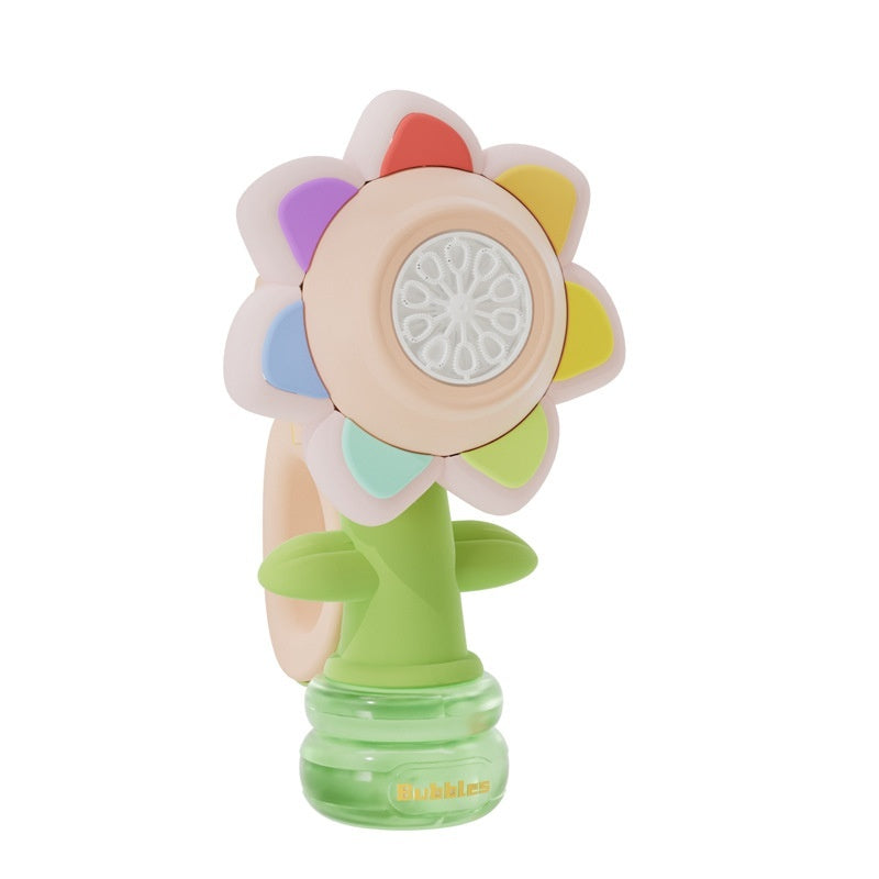 Lilium Star - Dancing Sunflower Bubble Machine | Automatic Electric Swing Soap Blower with Light for Kids' Outdoor Fun and Gifts