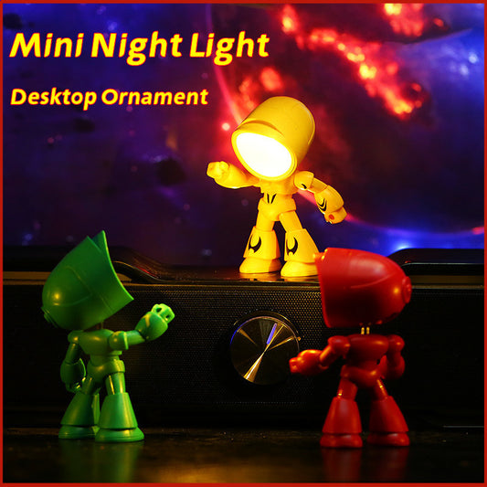 Lilium Star - Cute LED Hero Table Lamp, Mini Portable Mecha Robot Night Light for Kids’ Bedroom Decor