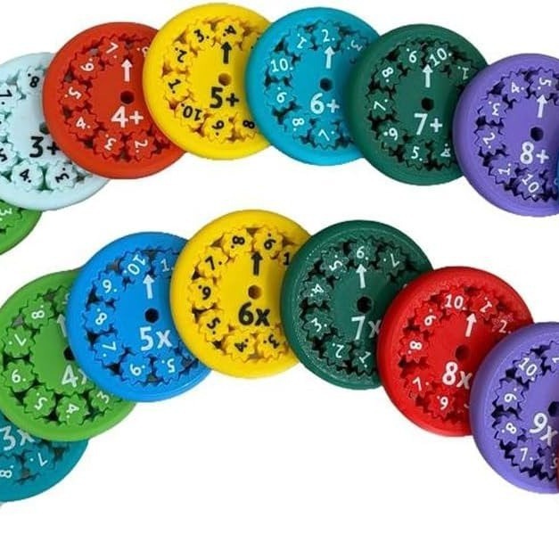 Lilium Star - Math Fidget Spinner Toy Puzzle MULTIPLICATION DIVISON ADDITION AND SUBTRACTION (18 PCS)