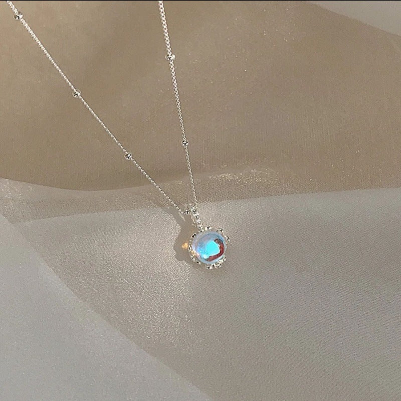 Lilium Star - Gradient Moonstone Necklace for Women Silver Light Luxury Design